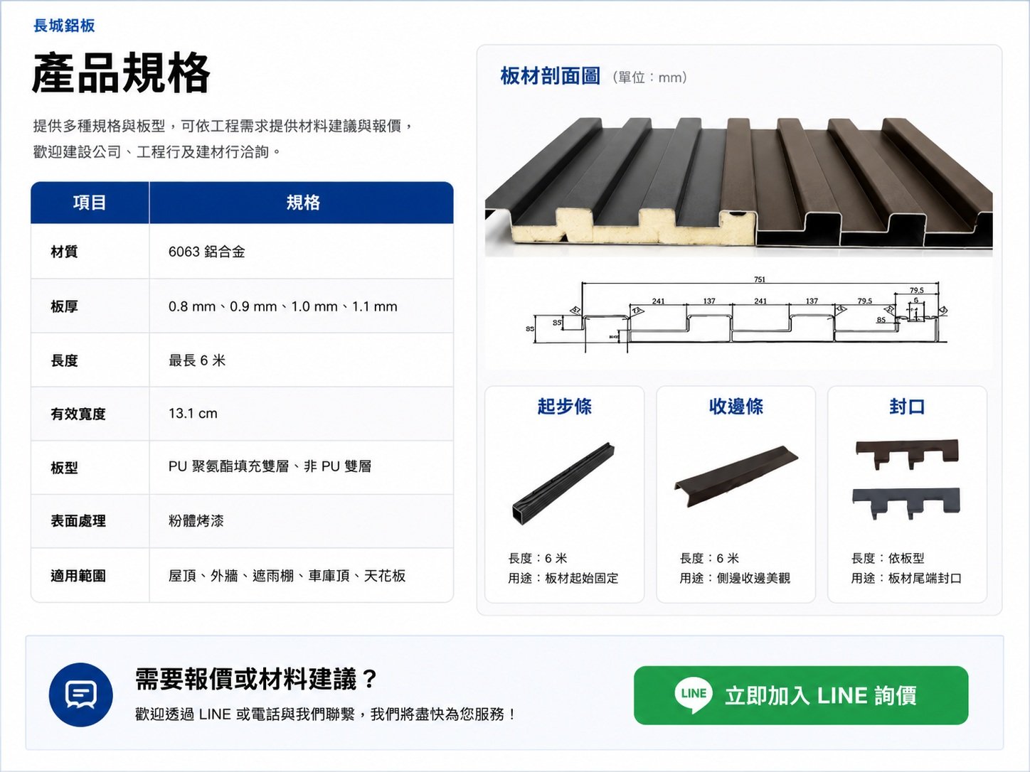 長城鋁板產品規格